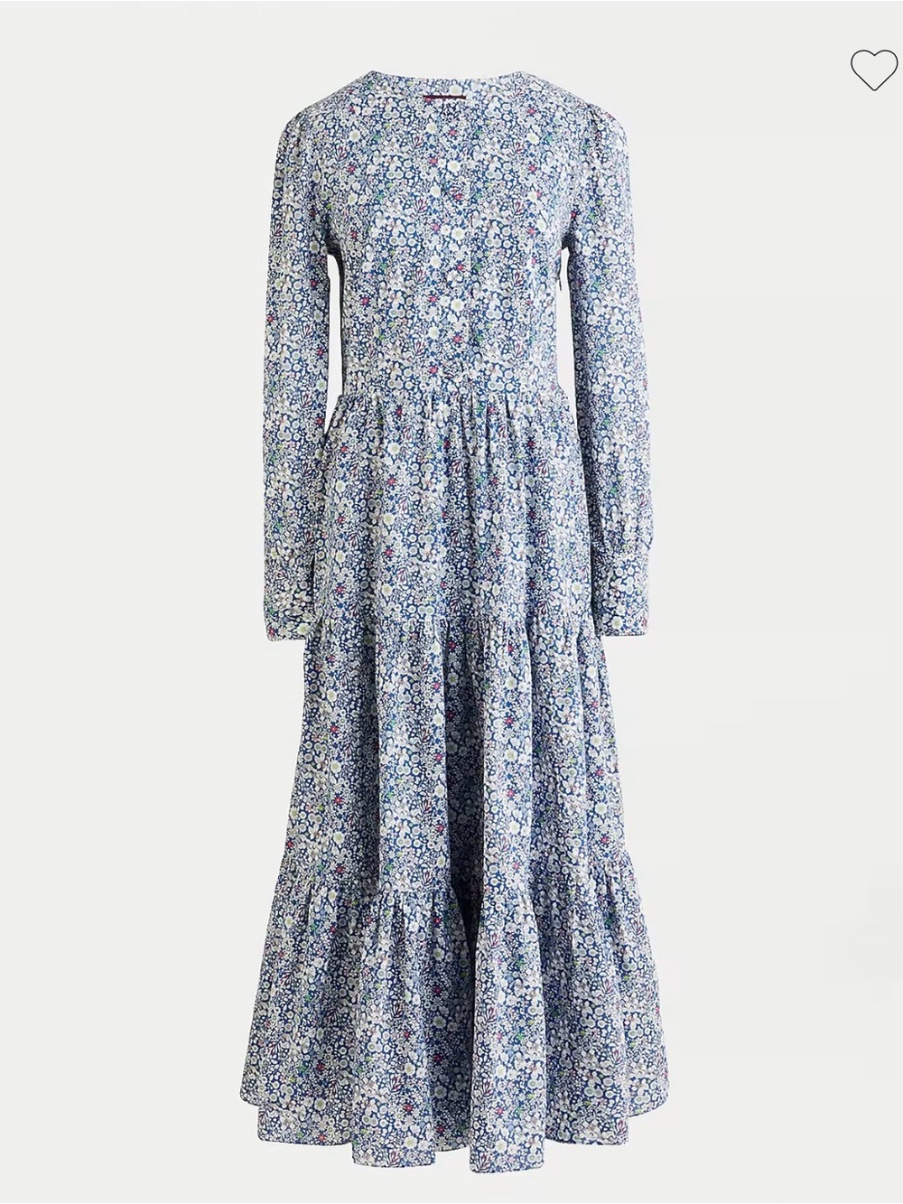 J Crew x Liberty Long Tiered Dress Liberty® June's Meadow Ditzy Floral Midi 2 - Picture 2 of 16